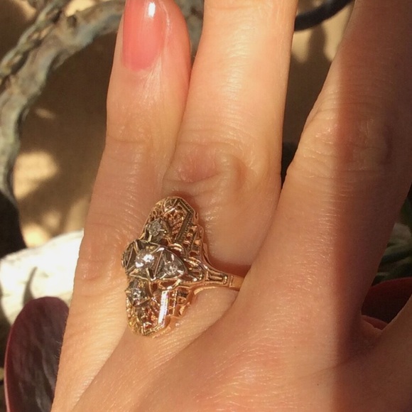 New diamond 14k solid gold ring size 6 Sundance Charm - Picture 4 of 12